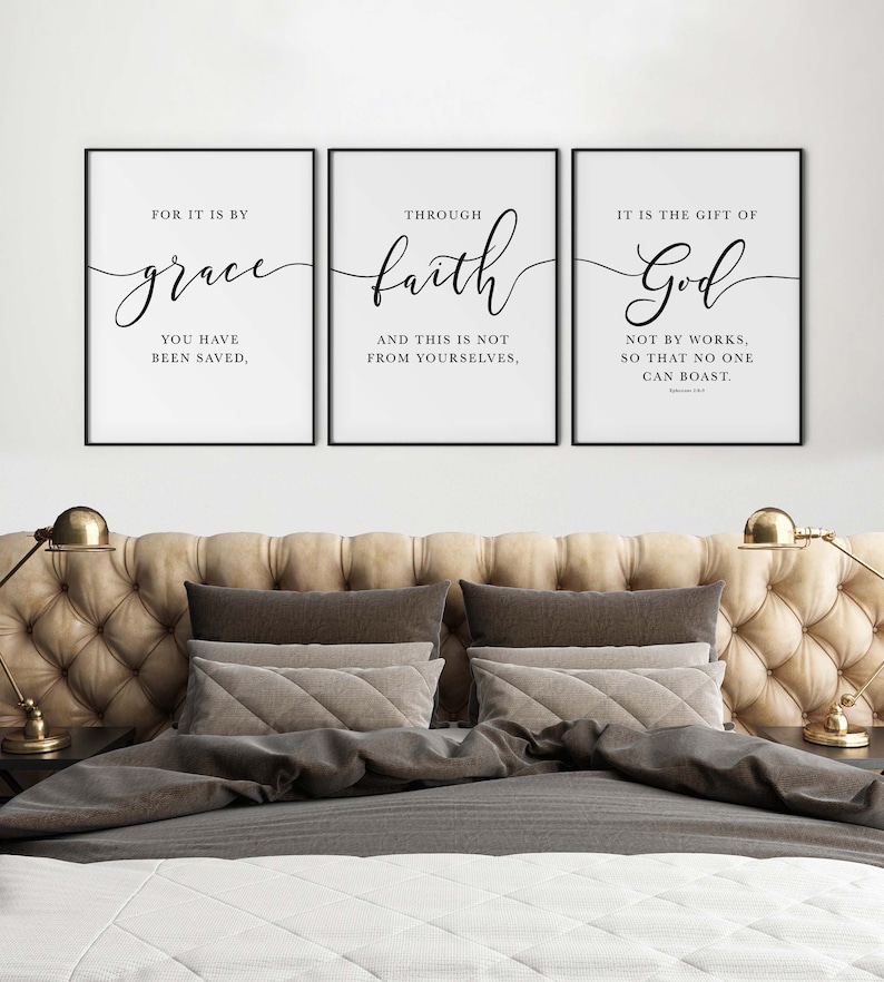 Bible verse art scripture wall christian decor bedroom Etsy