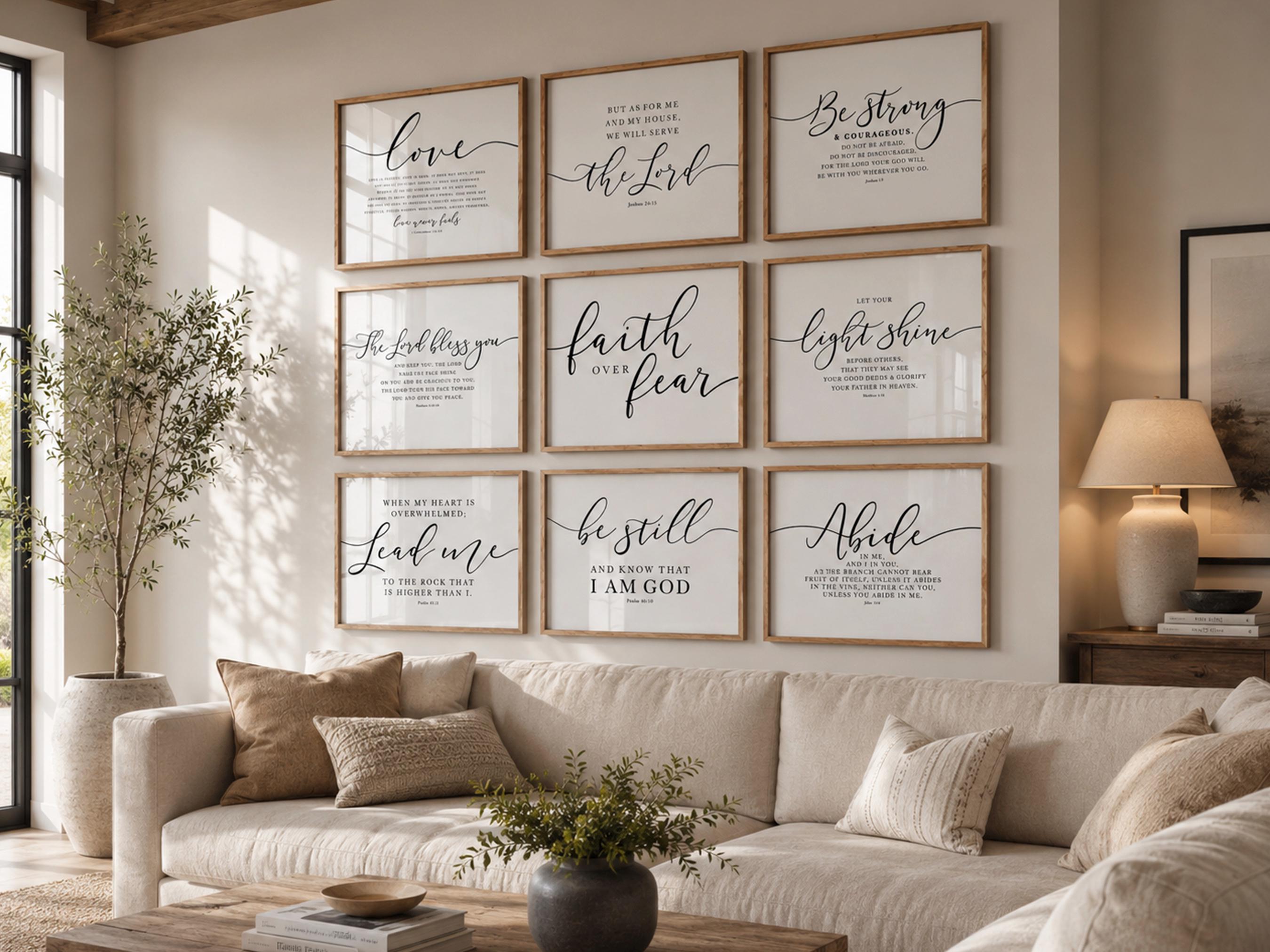 Christian Scripture Wall Art Prints: Farmhouse Bible Verse Set (digital ...