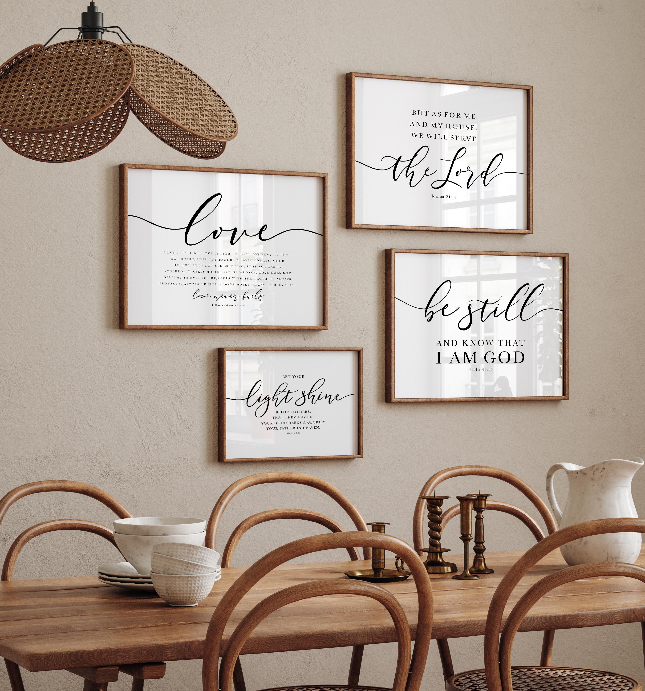 Christian Scripture Wall Art Prints: Farmhouse Bible Verse Set (digital ...