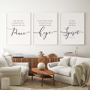 Romans 15:13 NIV Bible Verse Wall Art, Scripture Quote Print, Set of 3 ...