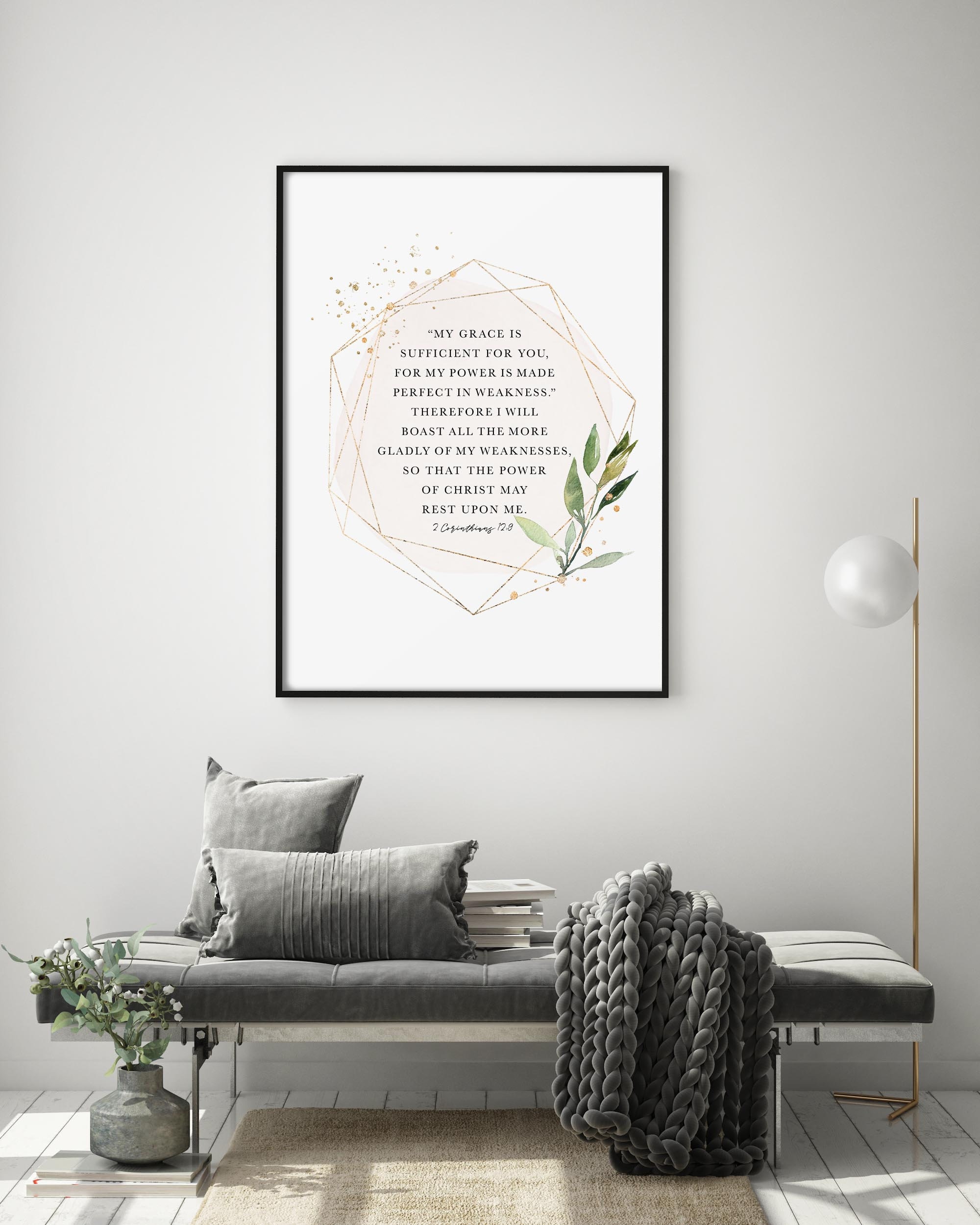 Bible Verse Wall Art 2 Corinthians 12 9 ESV Scripture - Etsy Australia