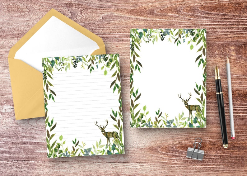 Woodland Letter Writing Set. Stationary Set Writing Paper Etsy