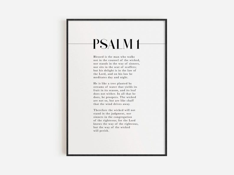 Psalm 1 ESV Printable: Christian Scripture Wall Art (digital Download ...