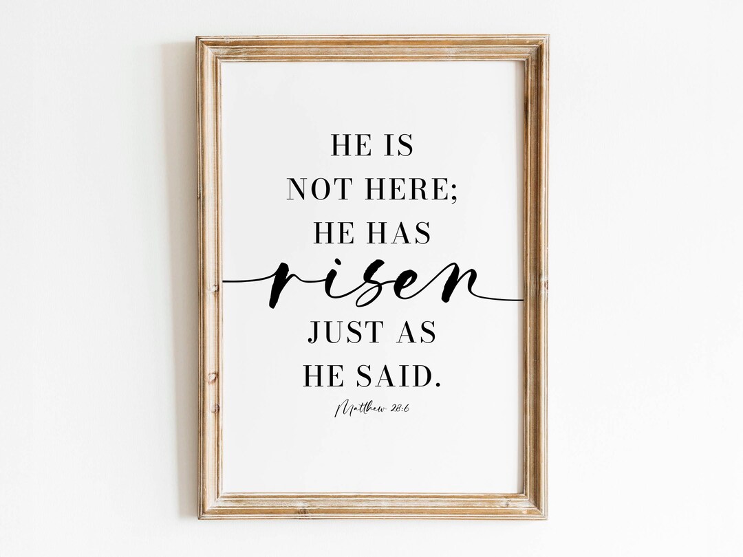 He is Risen Print: Christian Bible Verse Wall Art (digital Download) - Etsy