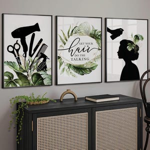 Hair Salon Decor Wall Art, Beauty Glam Decor, Hairdresser Sign, Digital Printable Hairdressing Posters