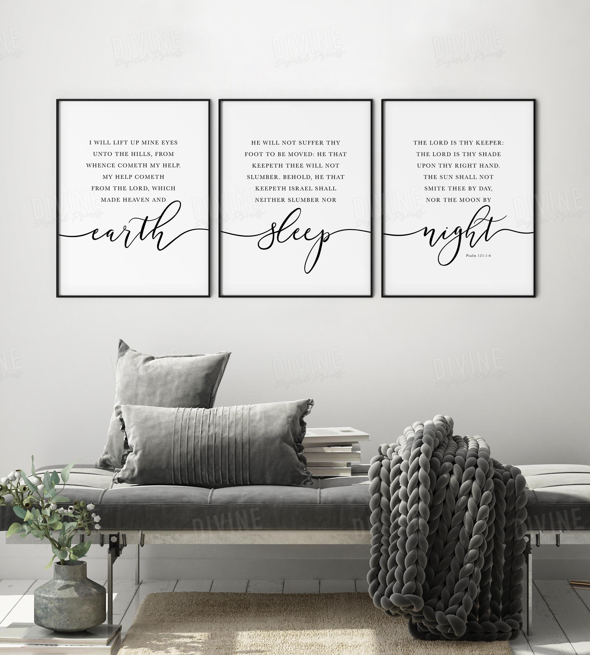 Psalm 121 KJV Bible Verse Wall Art Scripture Print Set Etsy Psalm 121 kjv bible verse wall art scripture print set etsy