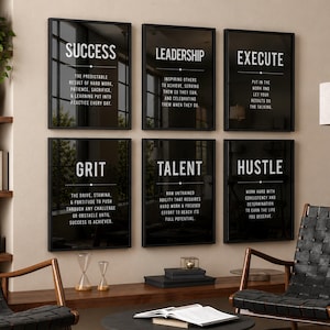 Decoración minimalista para la pared de la oficina: Láminas con frases motivacionales (Juego de 12) (Descarga digital) imagen 6
