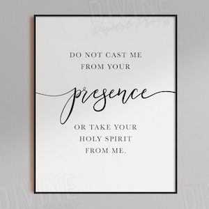 Psalm 51 Bible Verse Wall Art, Holy Spirit Scripture Print, Pure Heart ...