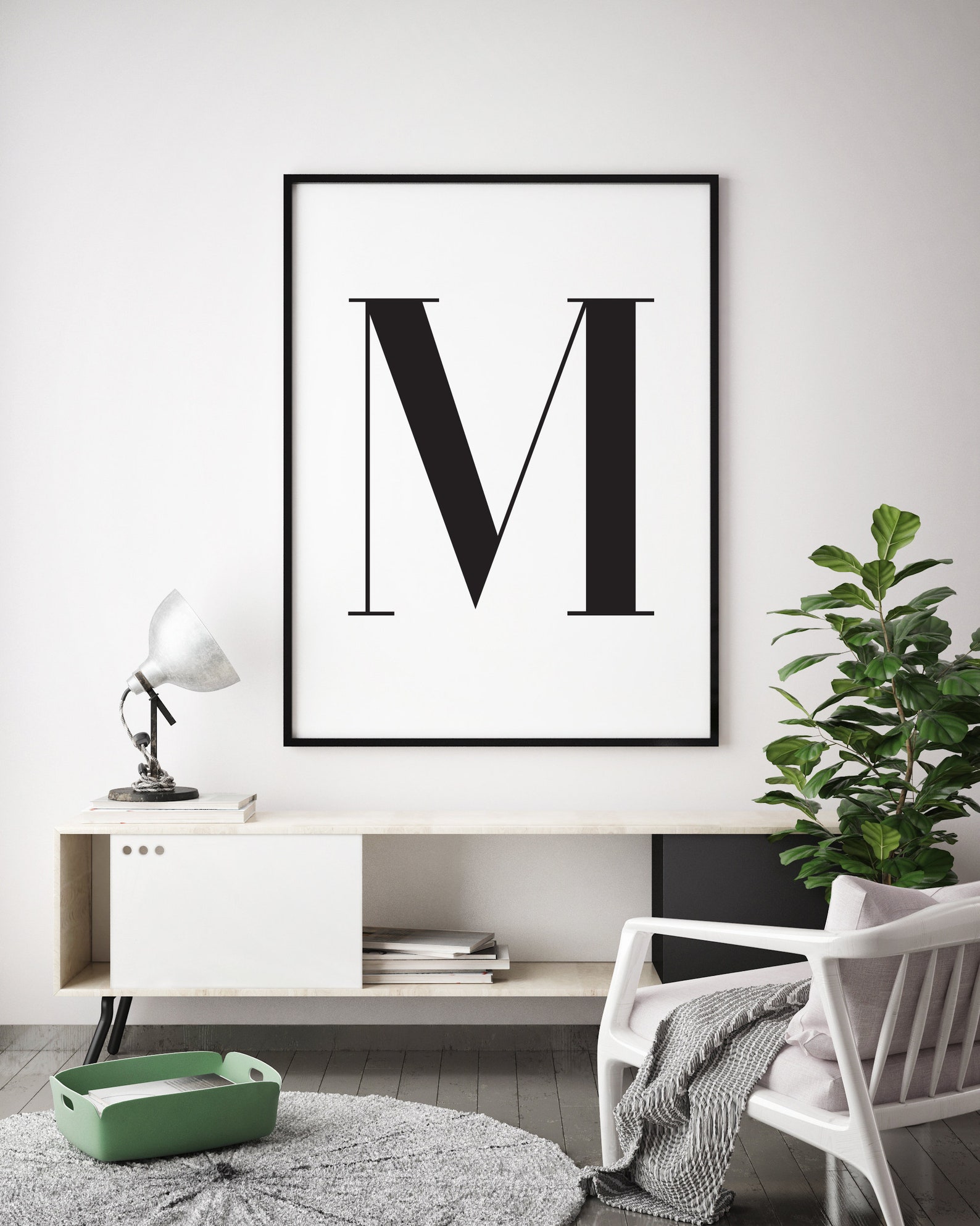 Letter M Print M Wall Art Decor Monogram Printable Nursery Etsy