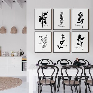 Kitchen Herb Prints, Diy Farmhouse Decor, Modern Dinning Art, Gallery ...