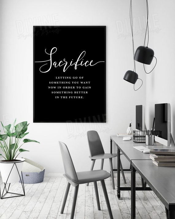 Sacrifice Definition Print Home Office Printable 