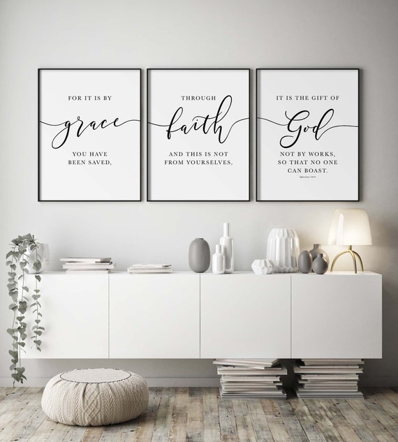 Bible Verse Art, Scripture Wall Christian Decor Bedroom, Ephesians 2  Printable Art, Large Wall Art - Etsy