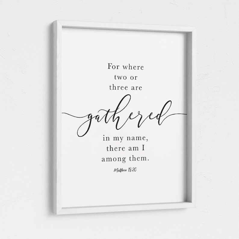 Matthew 18 20 Gathered Bible Verse Wall Art Dining Room Etsy Australia