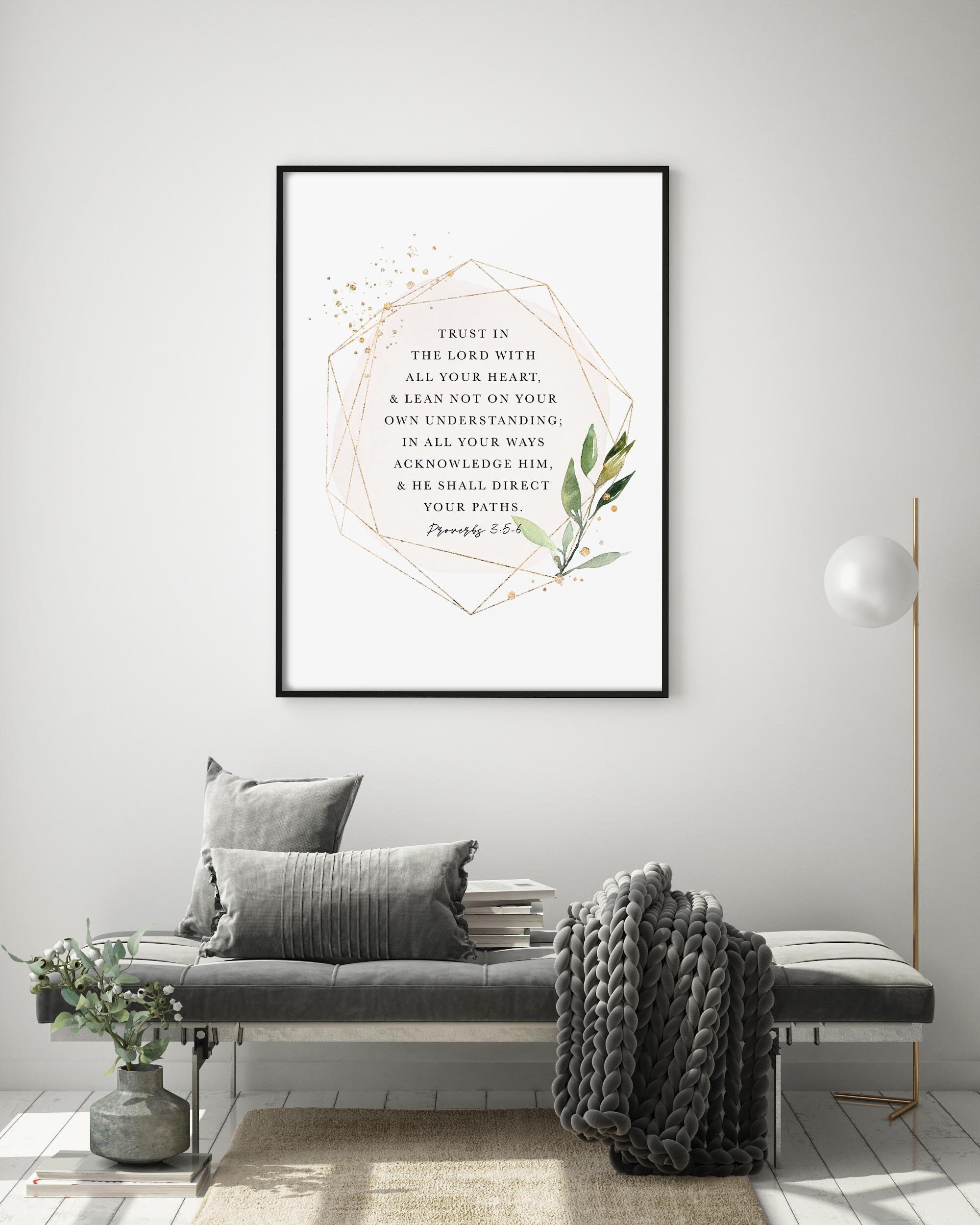 8x10 wall art Minimalist wall art digital download Trust the Lord with