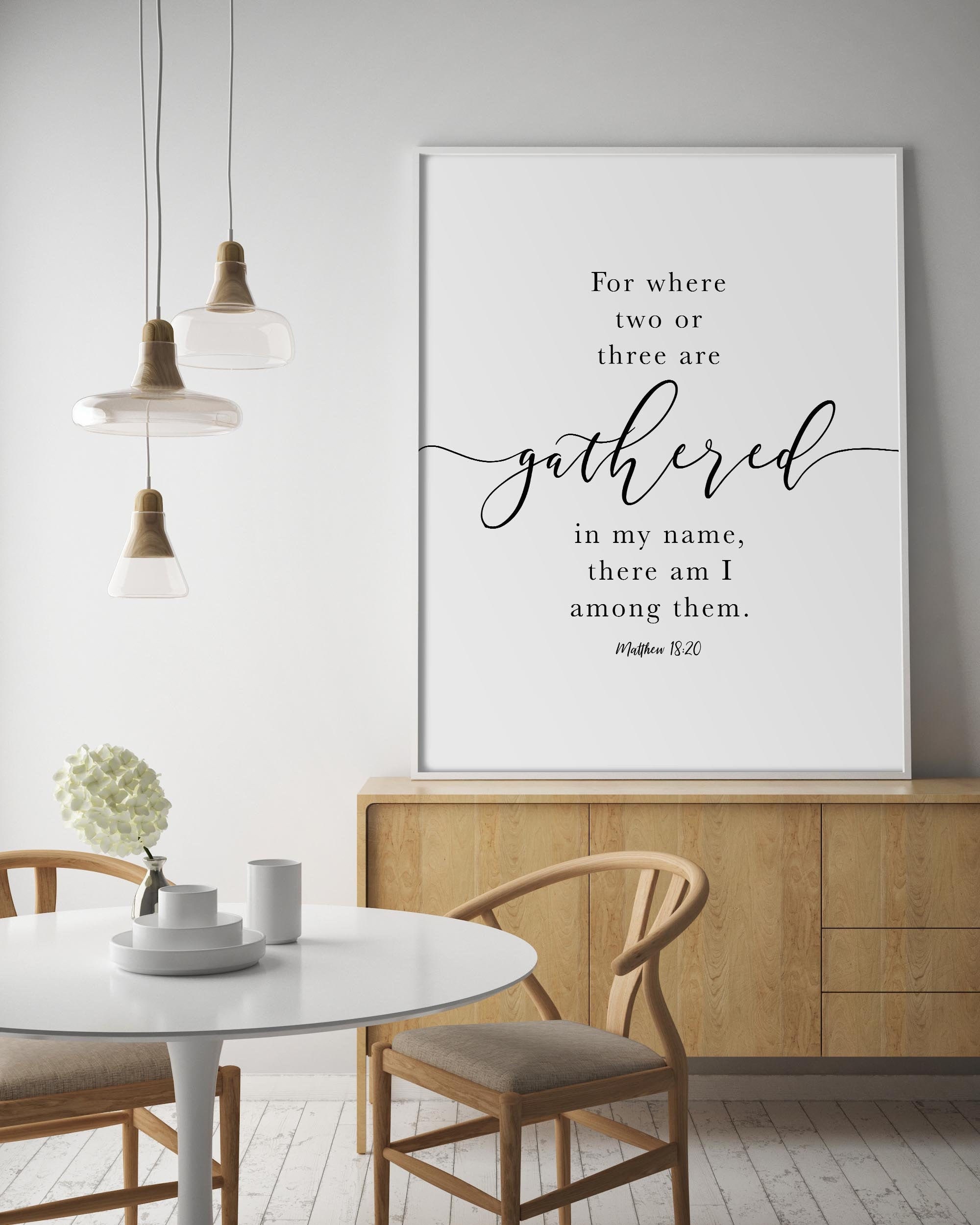 Matthew 18 20 Gathered Bible Verse Wall Art Dining Room Etsy Australia