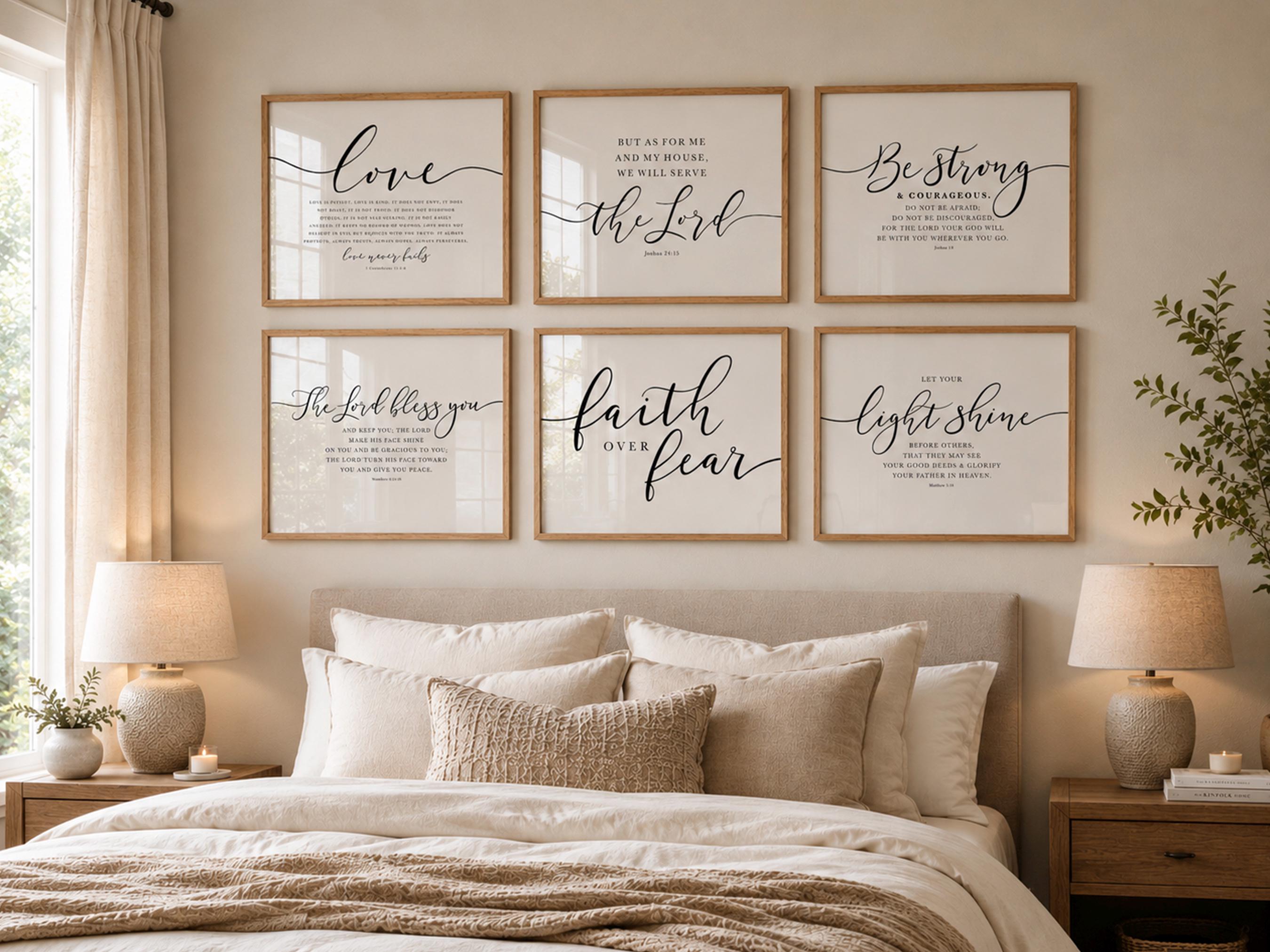 Christian Scripture Wall Art Prints: Farmhouse Bible Verse Set (digital ...