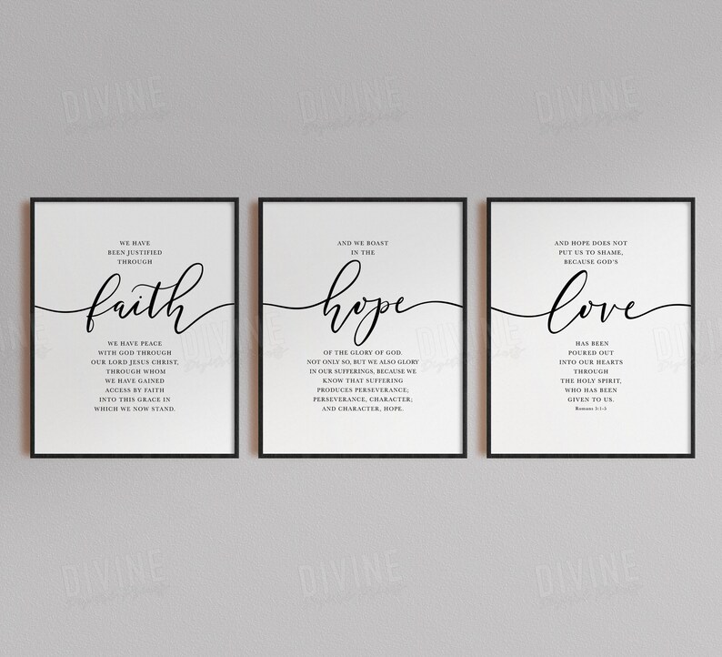 Farmhouse Wall Decor Faith Hope Love Quotes Christian Home Etsy
