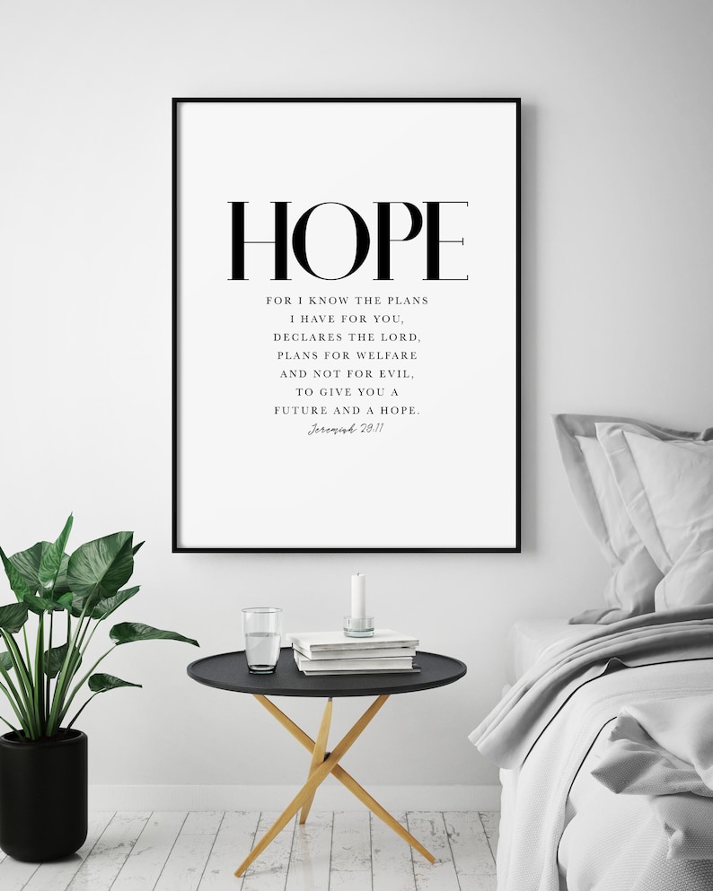 Hope Bible Verse Wall Art Scripture Print of Jeremiah 29 ESV Etsy