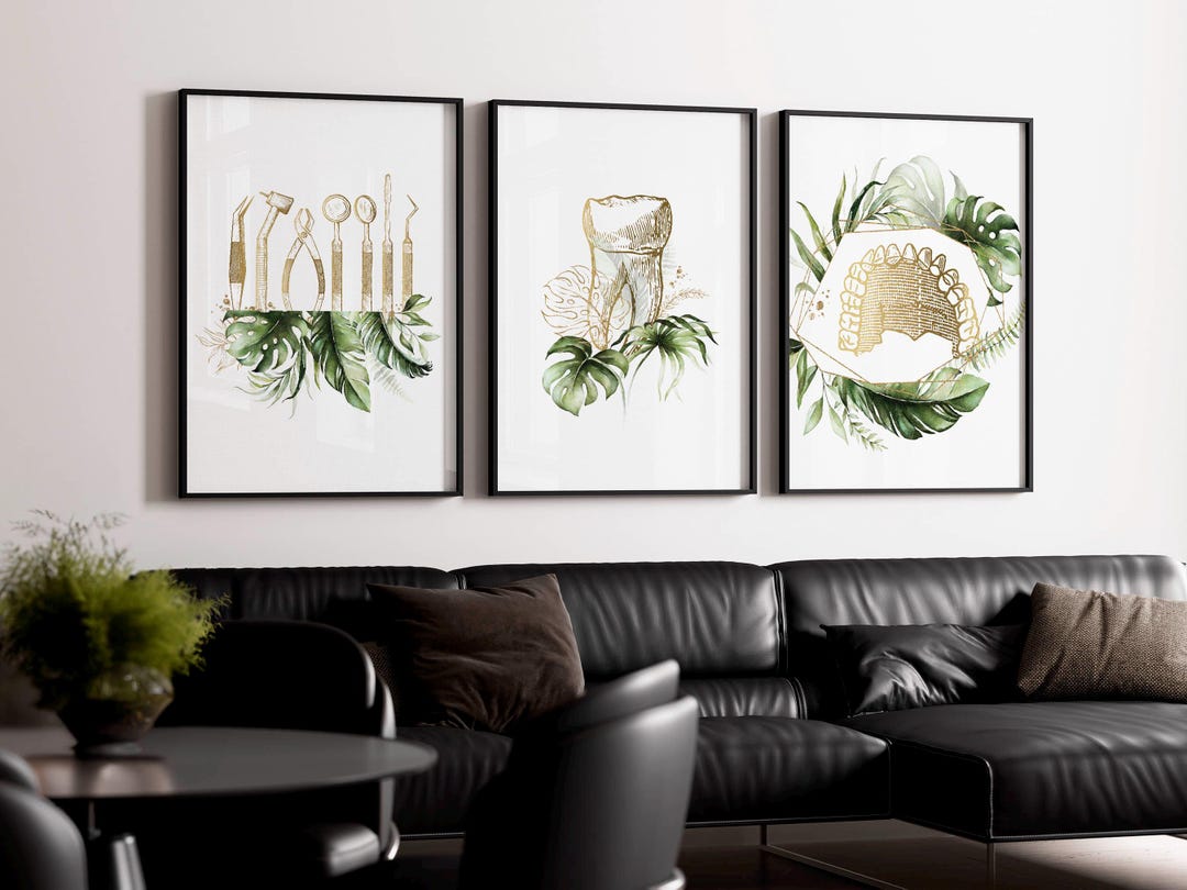 Boho Dental Office Art Prints: Tropical Teeth Decor (downloadable) - Etsy