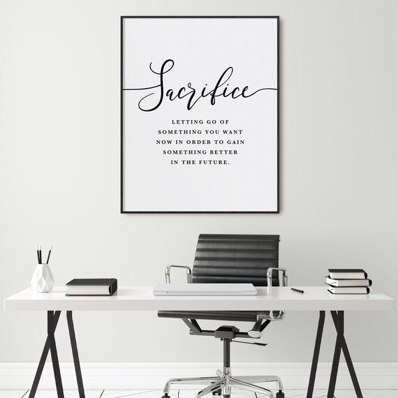 Sacrifice Definition Print Home Office Printable 