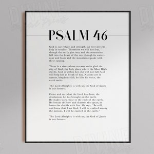 Full Psalm Scripture 46 NIV, Popular Bible Verse Wall Art, Christian Home Decor, Large Printable Artwork image 3