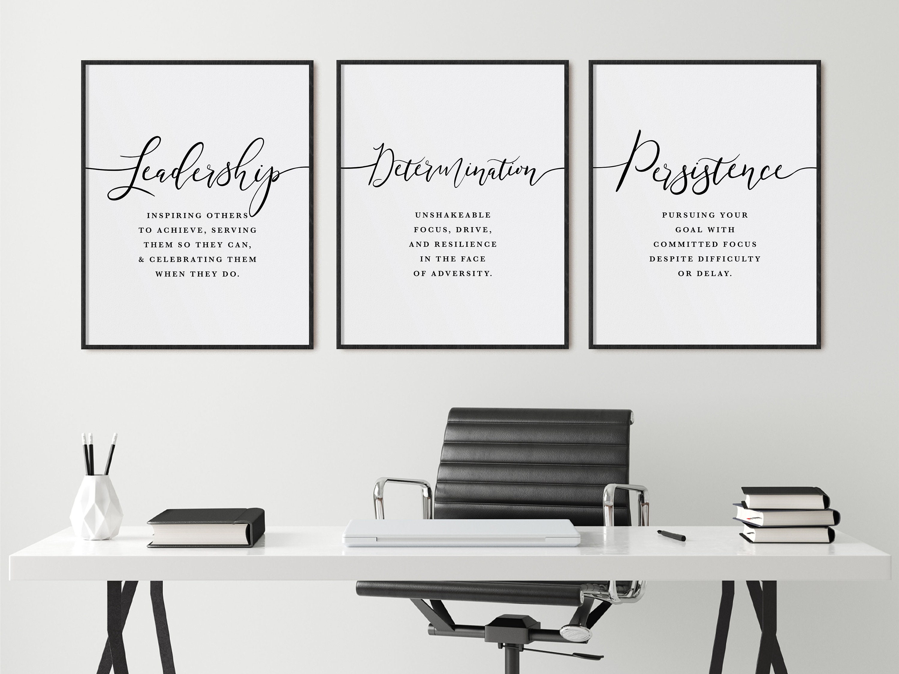 Inspirational Office Decor Print Set of 3 Leadership Etsy Australia