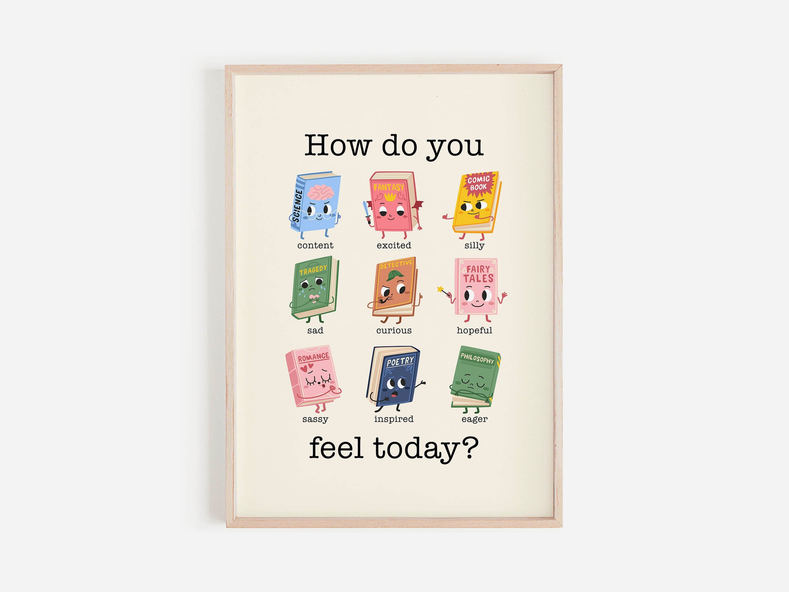 Emotions Feelings Chart Print, Classroom Educational Decor Posters ...