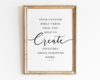 Custom bible verse print: Personalized christian wall art home decor
