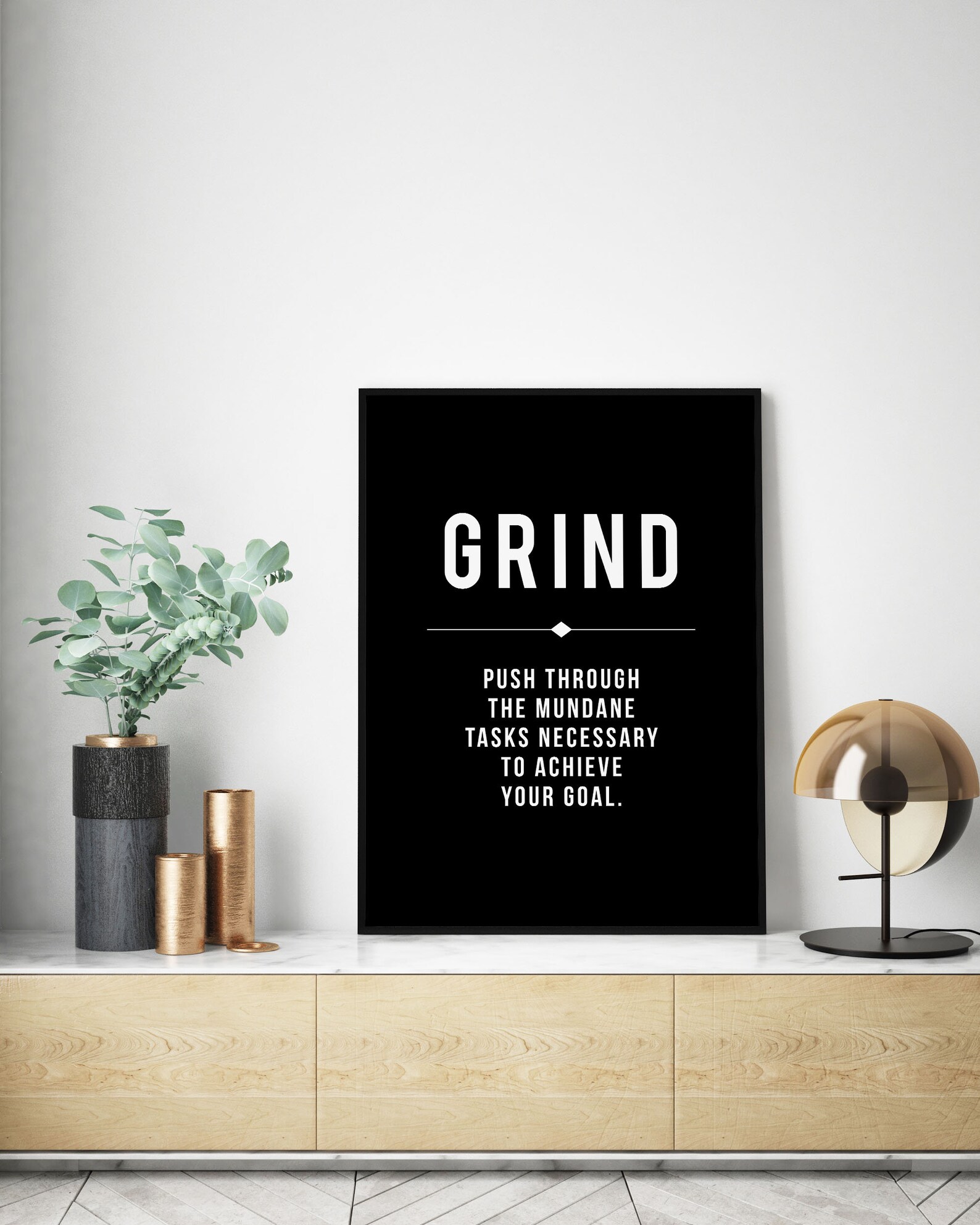Grind Definition Print Decoración de oficina moderna Cita Etsy