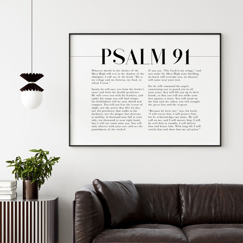 Psalm 91 Scripture Wall Art He Who Dwells In The Shelter Etsy