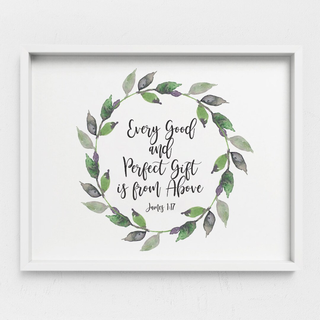 Bible Verse Wall Art Watercolour Scripture Horizontal Print Etsy