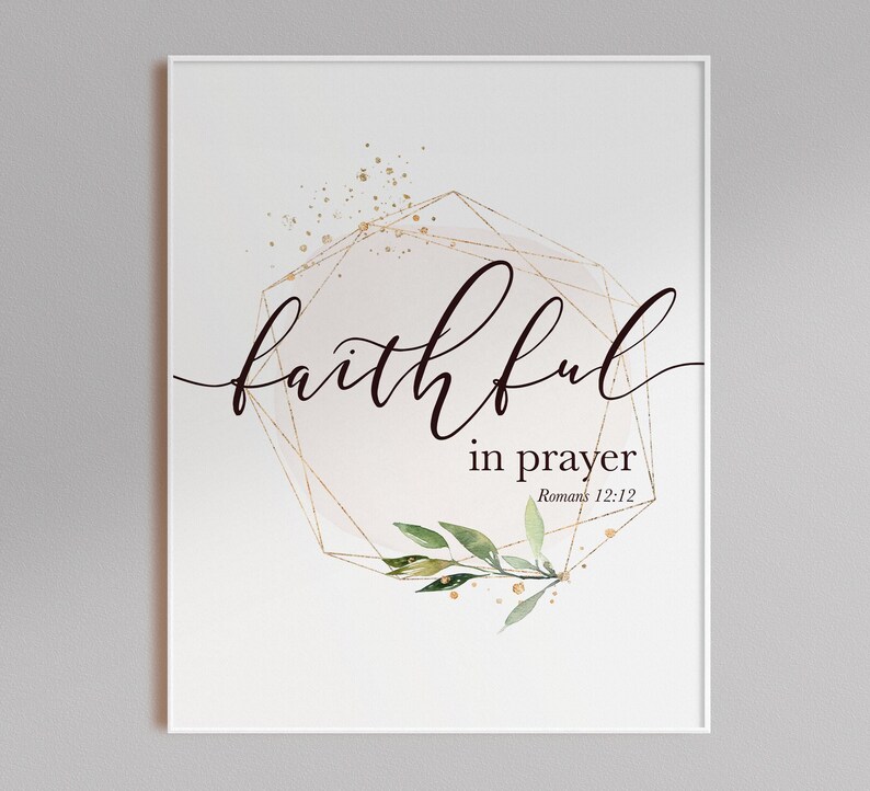 Scripture wall art of Bible Verse Romans 12 Geometric Gold Etsy