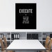 Execution Definition Office Wall Art, Modern Black Decor, Execute Quote ...