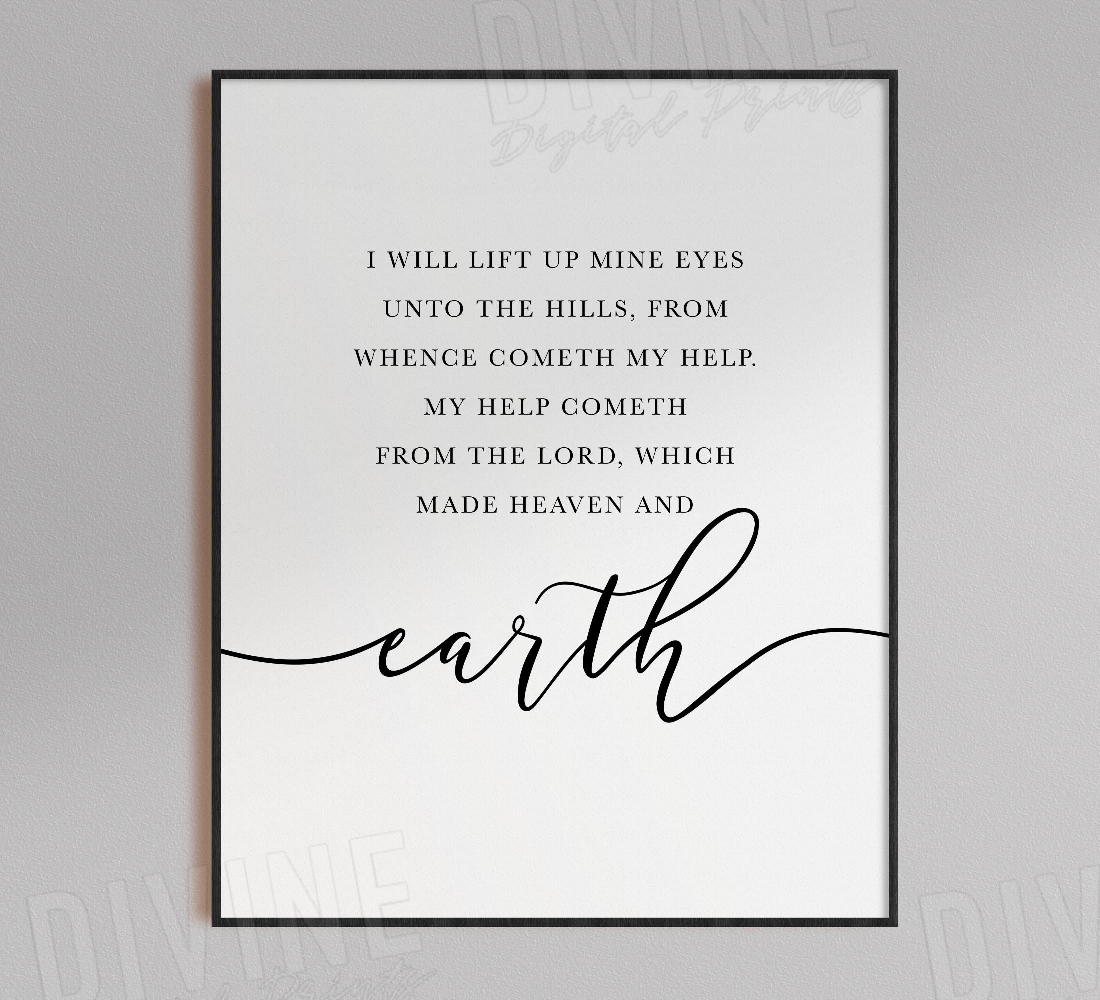 Psalm 121 KJV Bible Verse Wall Art Scripture Print Set Etsy Psalm 121 kjv bible verse wall art scripture print set etsy