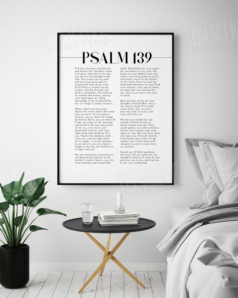Bible Verse Wall Art Psalm 139 ESV Christian Home Decor Etsy