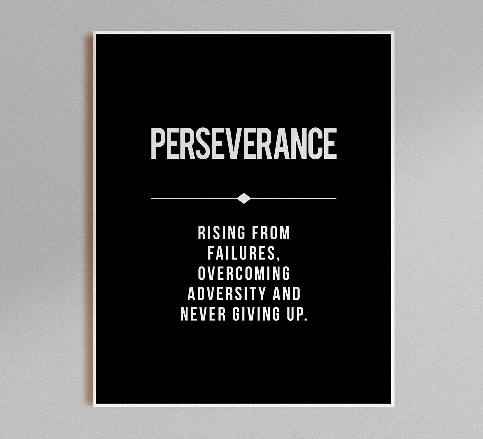 Perseverance Office Wall Art Persevere Definition Modern Etsy