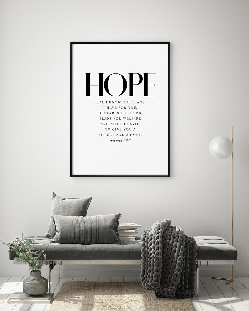Hope Bible Verse Wall Art Scripture Print of Jeremiah 29 ESV Etsy