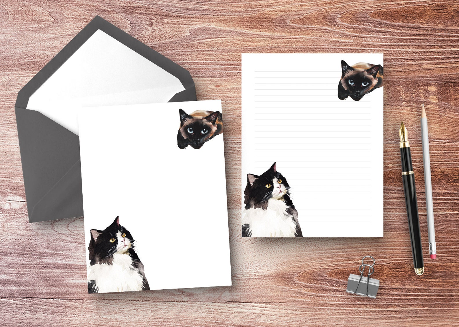 Cat Letter Writing Set Stationary Set Writing Paper Etsy