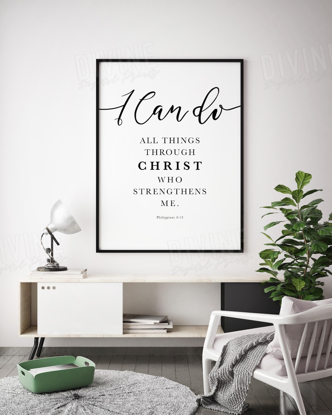 Christian Wall Decor NKJV Bible Verse Philippians 413 I Can Etsy