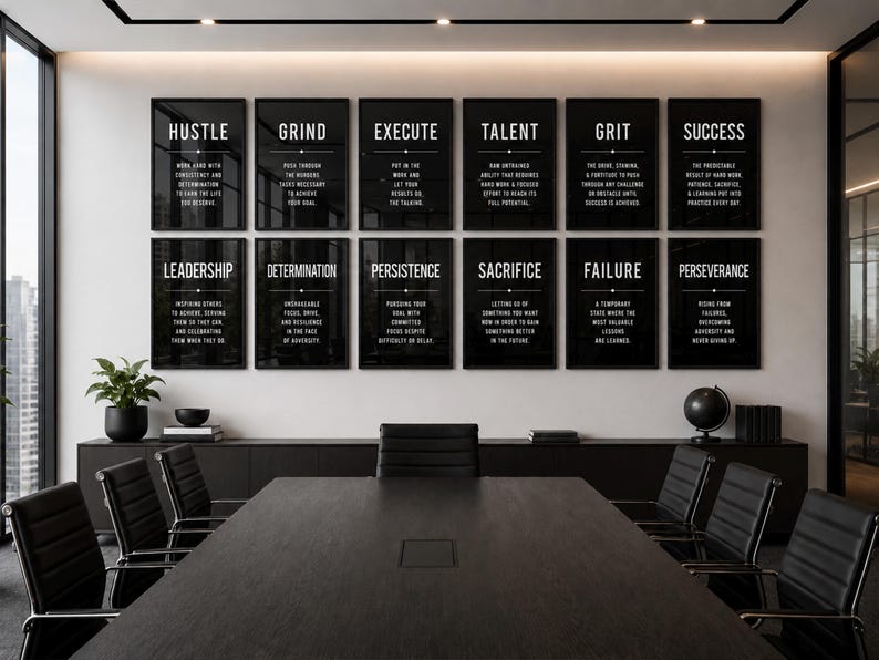 Decoración minimalista para la pared de la oficina: Láminas con frases motivacionales (Juego de 12) (Descarga digital) imagen 9