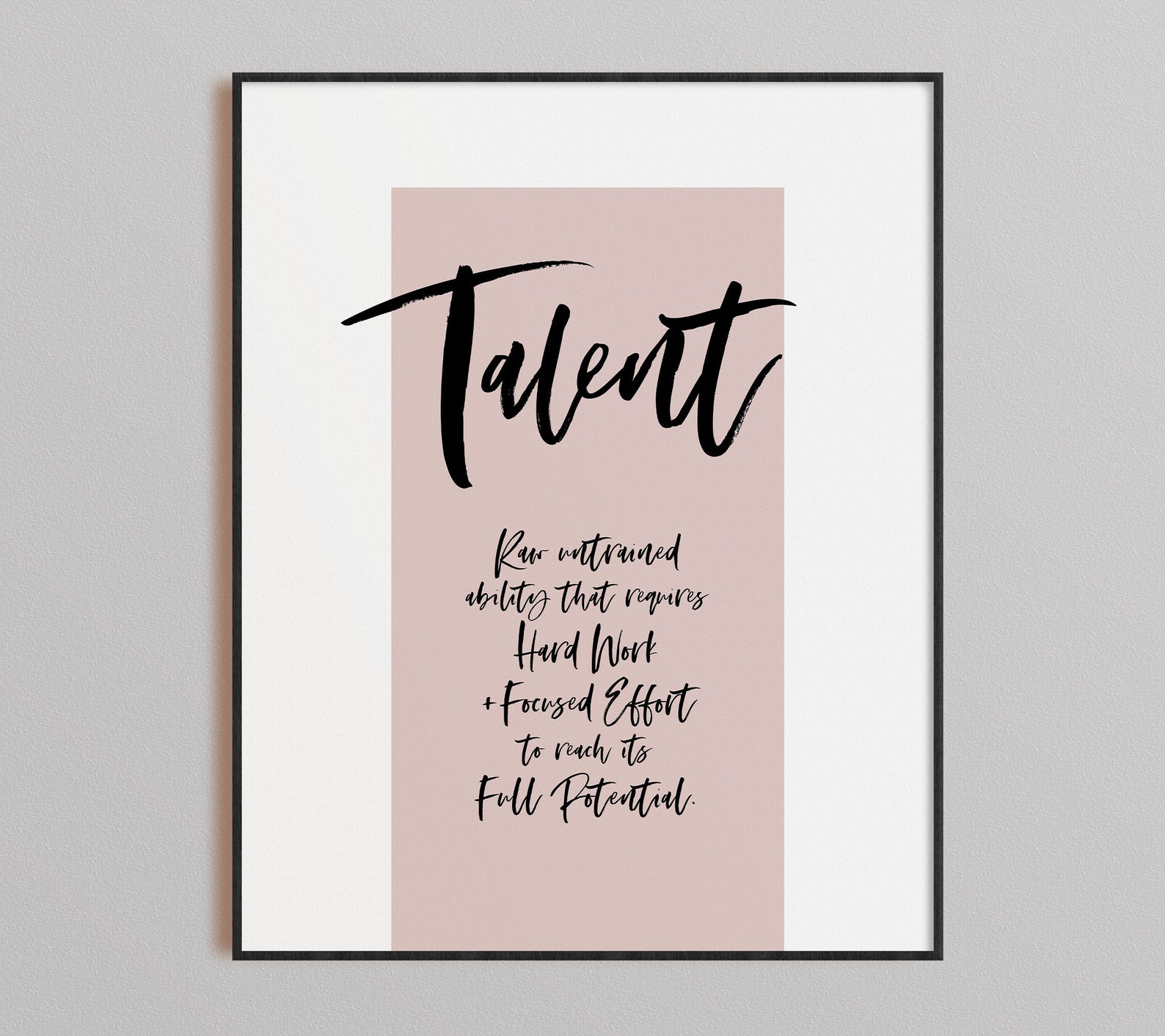 Work Wall Art Decor Blue Pink Motivational Large Posters Etsy