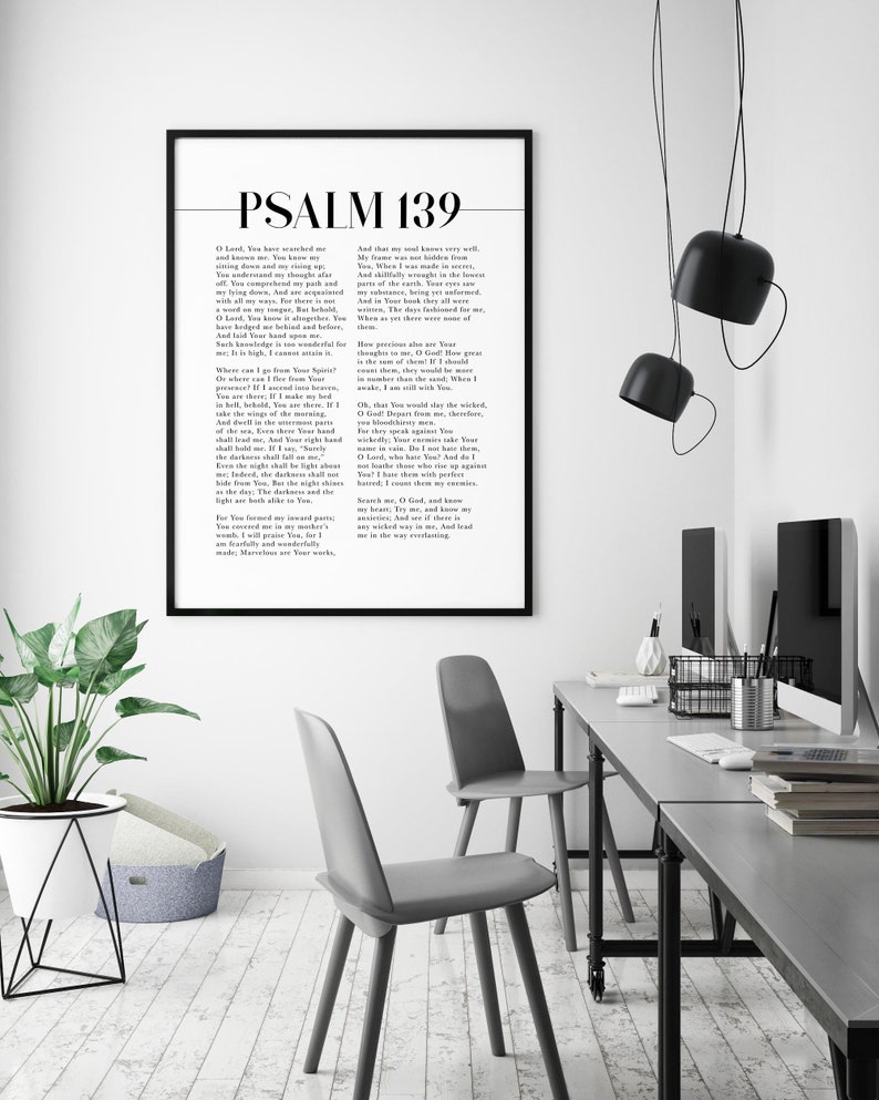 Bible verse wall art psalm 139 nkjv scripture printable etsy