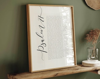 Psalm 27 bible verse wall art: The Lord is my light scripture christian decor