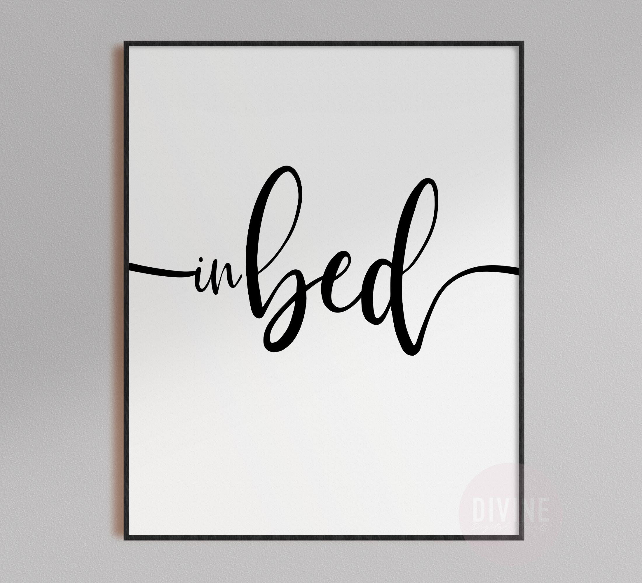 Bedroom Prints Above Bed Lets Stay in Bed Wall Art Printable Etsy