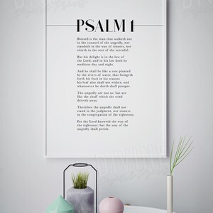 Psalm 1 KJV Bible Verse Wall Art, Scripture Decor, Christian Gift ...