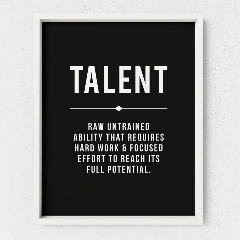 Talent Definition Print Modern Home Office Decor Etsy