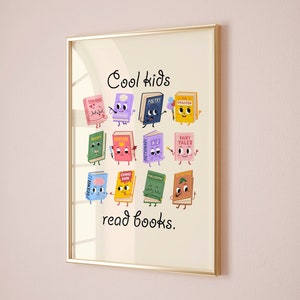 Reading Posters Classroom Decor Playroom Wall Art Retro Aesthetic Book ...