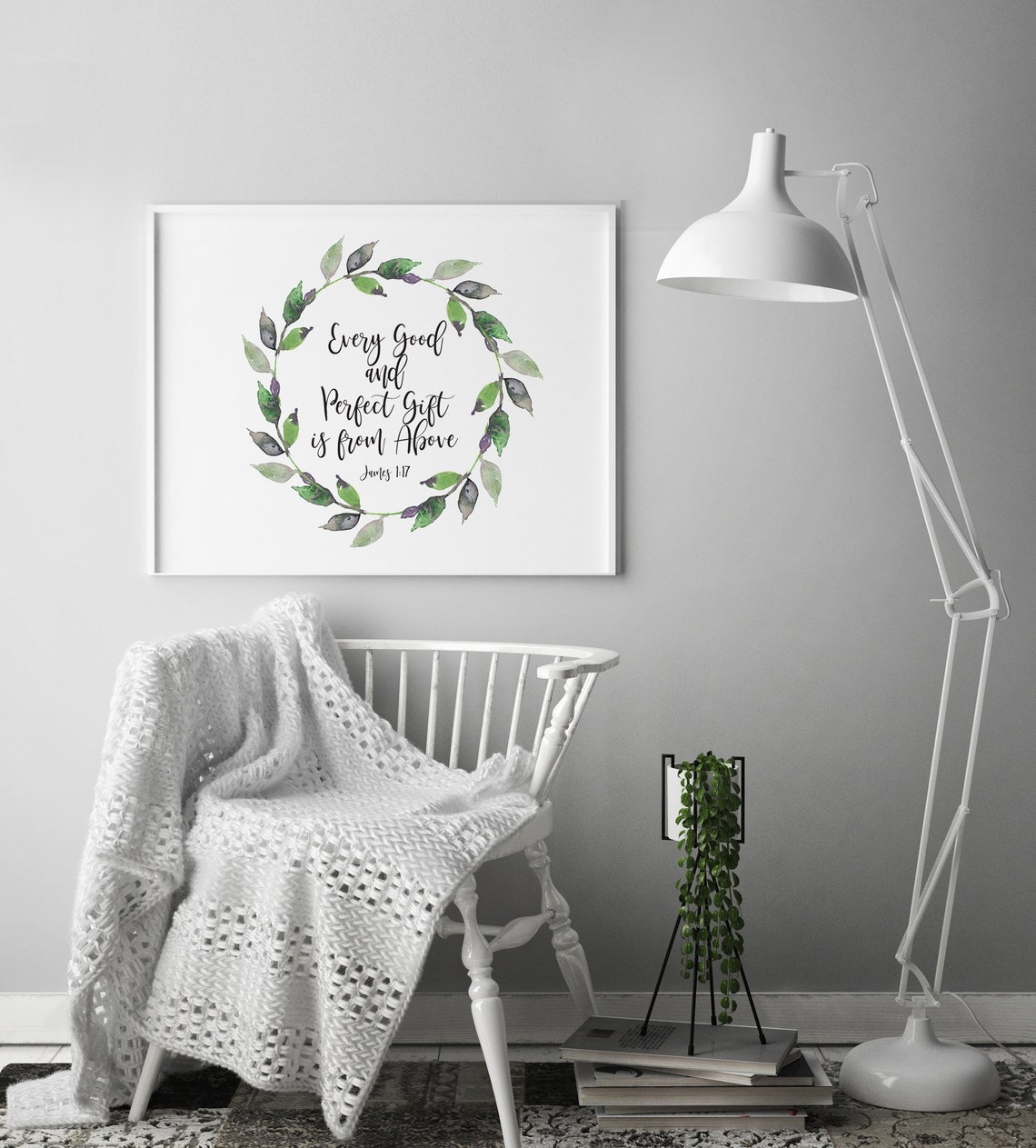 Bible verse wall art watercolour scripture horizontal print Etsy