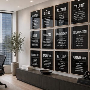 Decoración minimalista para la pared de la oficina: Láminas con frases motivacionales (Juego de 12) (Descarga digital) imagen 5