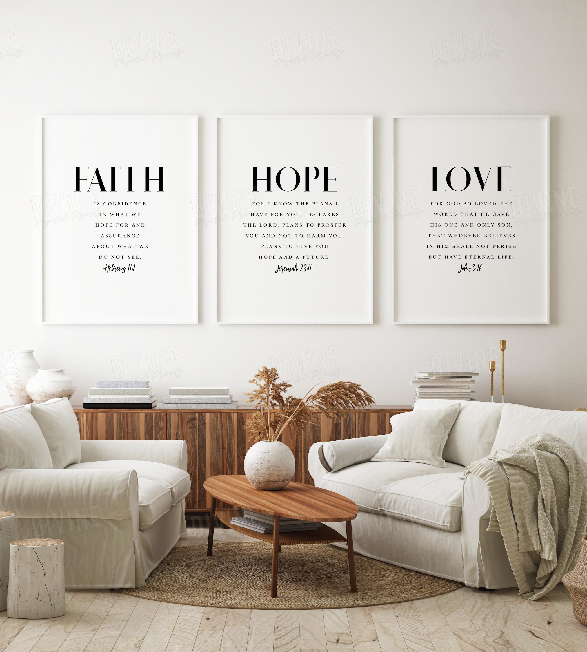 New Set Of 3 Decorative Love Hope And Faith Owls